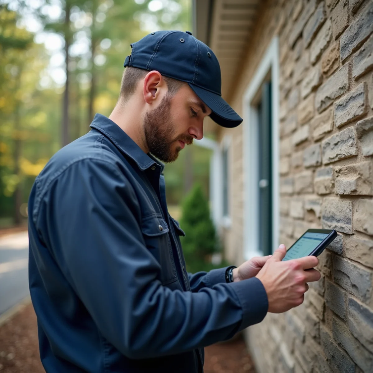 Certified technician completing Commercial HVAC Services service protocol in Forsyth County