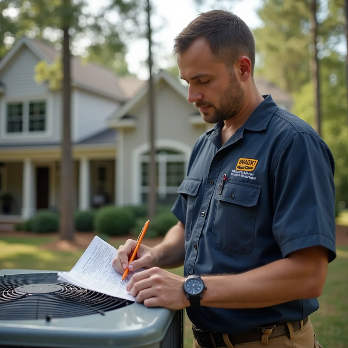 Residential HVAC service and home architecture in Polo Fields Forsyth County GA