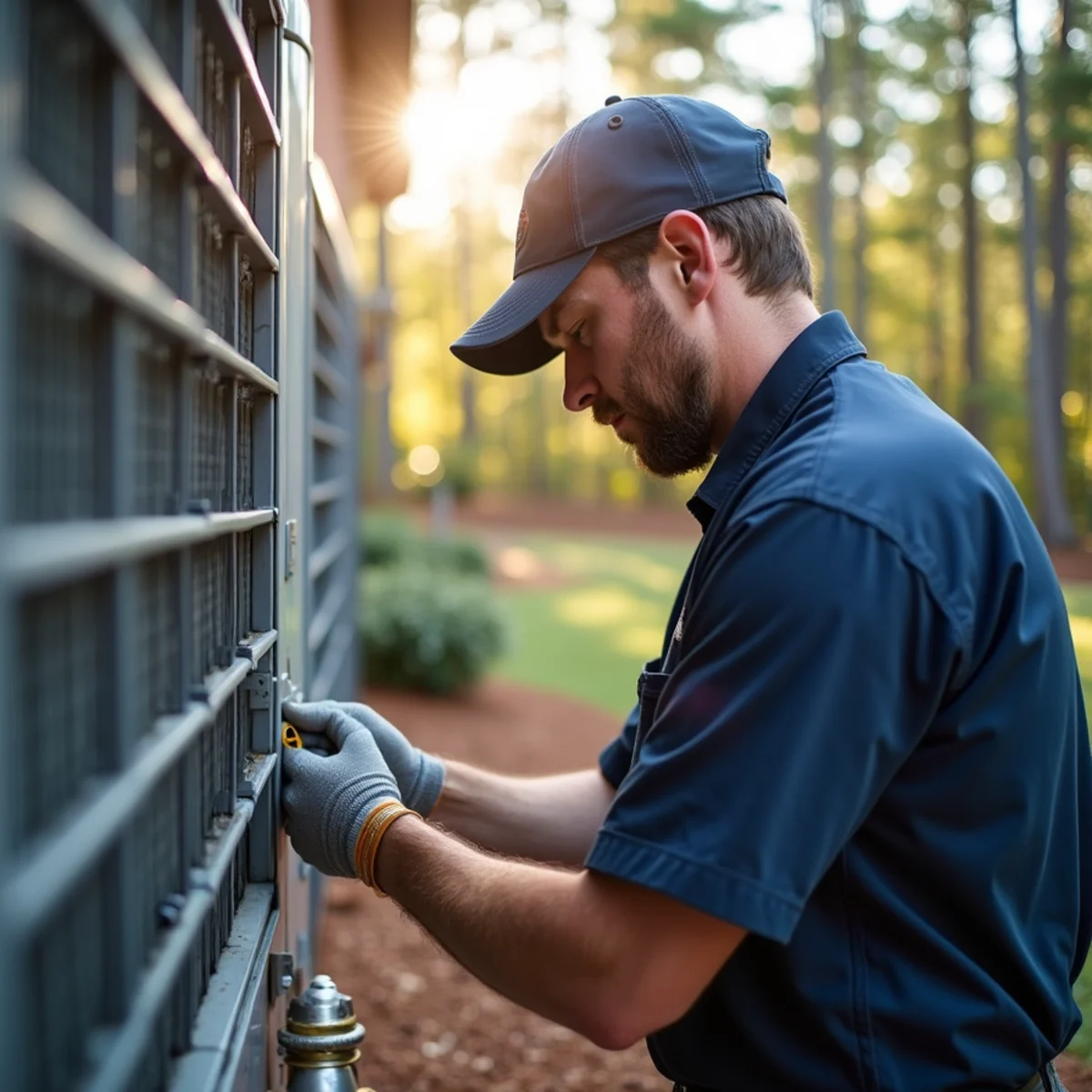 Certified technician completing Furnace Repair service protocol in Forsyth County