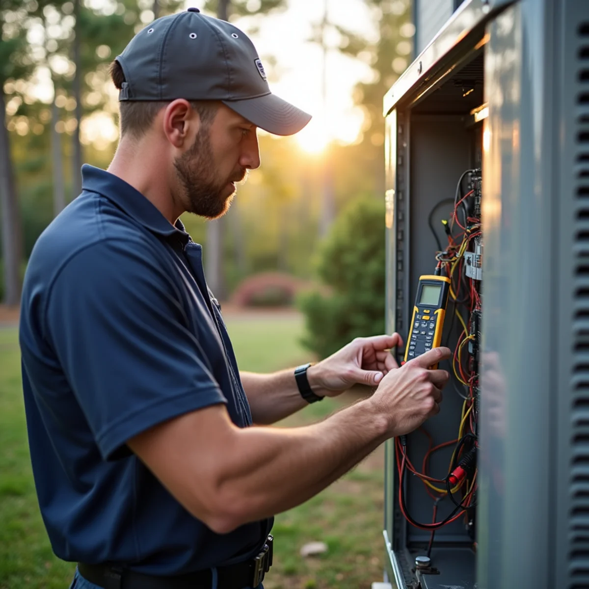 Certified technician completing HVAC Maintenance & Tune-Ups service protocol in Forsyth County