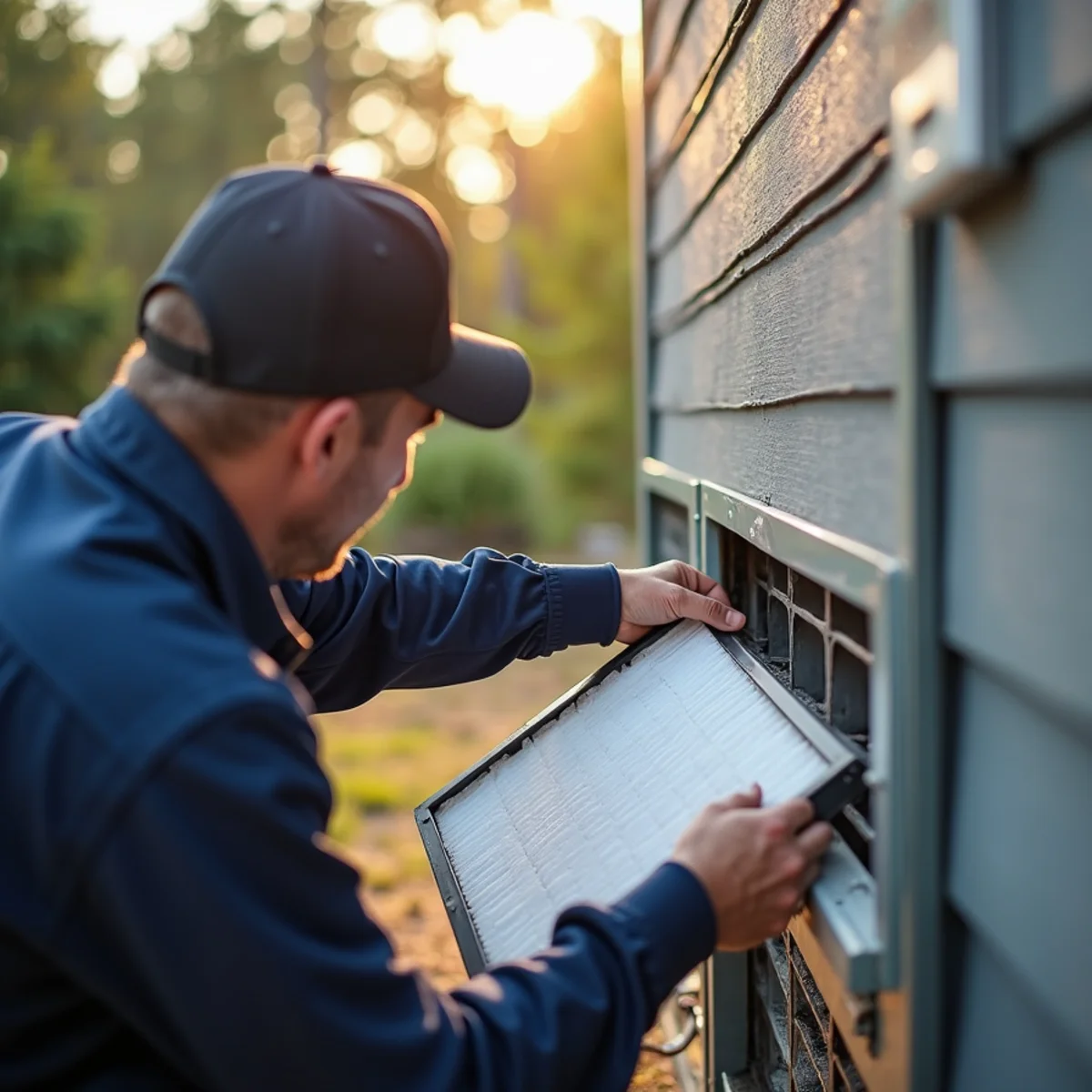 Certified technician completing Indoor Air Quality service protocol in Forsyth County